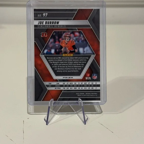 🔥 2025 Joe Burrow Panini Mosaic Orange and Green Prizm. Cincinnati bengals - Picture 3 of 3